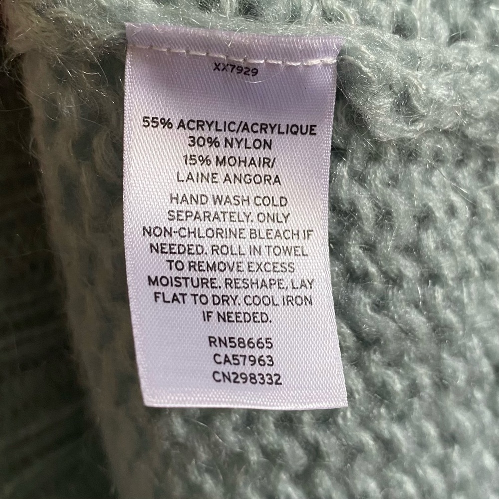 Caslon Knit Button Back Mohair Sweater Womens Size Large Seafoam Cozy Cottage - Picture 9 of 11